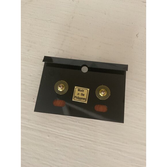 Handcrafted Wooden Button Earrings Made In The Philippines - Picture 2 of 3